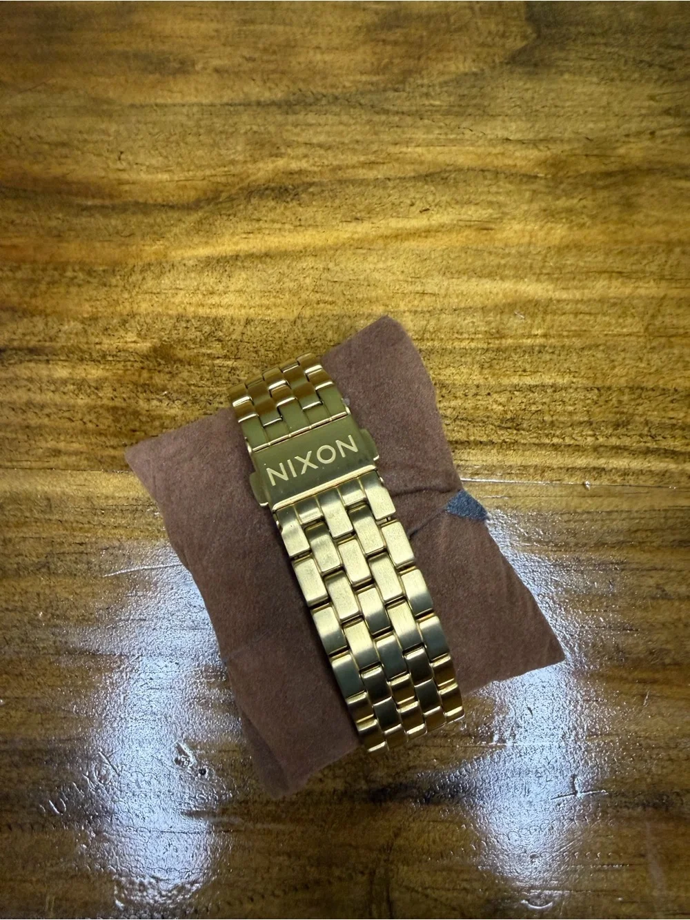 Nixon Gold Stainless Steel Watch with Green Dial